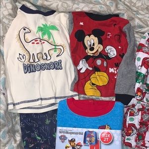 2T pajama sets & 18mth Mickey Mouse shirt